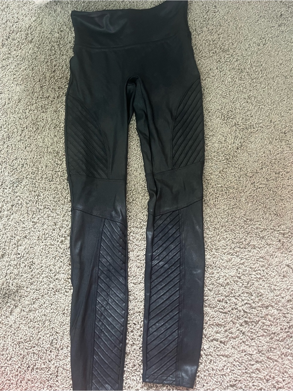 SPANX Black Quilted-Panel women Leggings
